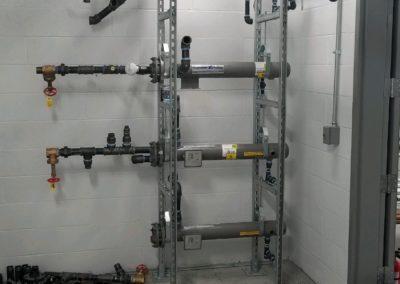 Steamfitting project piping shut offs and gauges commercial building