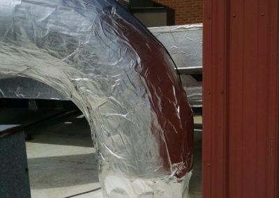 commercial duct work wrapped insulated for weather protection